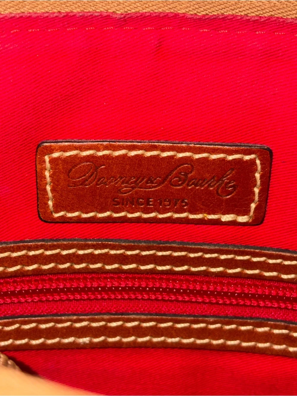 Dooney & Bourke Yellow Leather Crossbody Bag with Brown Trim